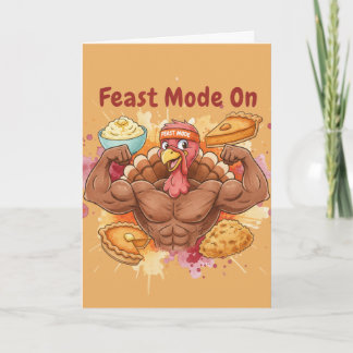 Carte Funny Thanksgiving Card – Feast Mode On