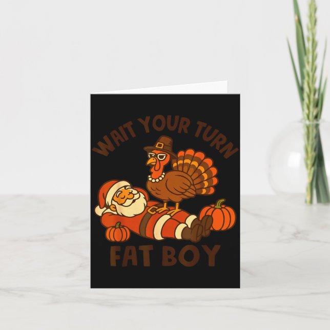 Carte Funny Thanksgiving Christmas Turkey Vs Santa For M (Devant)