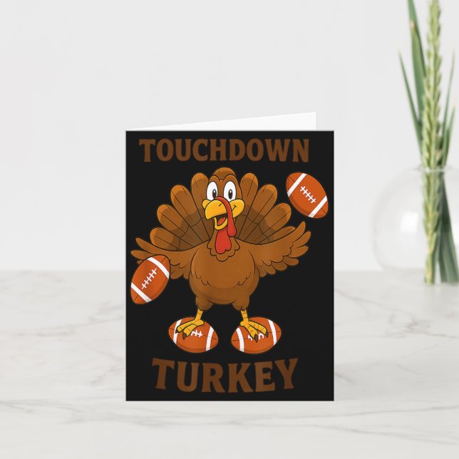 Carte Funny Thanksgiving Football Touchdown Turkey  (Devant)