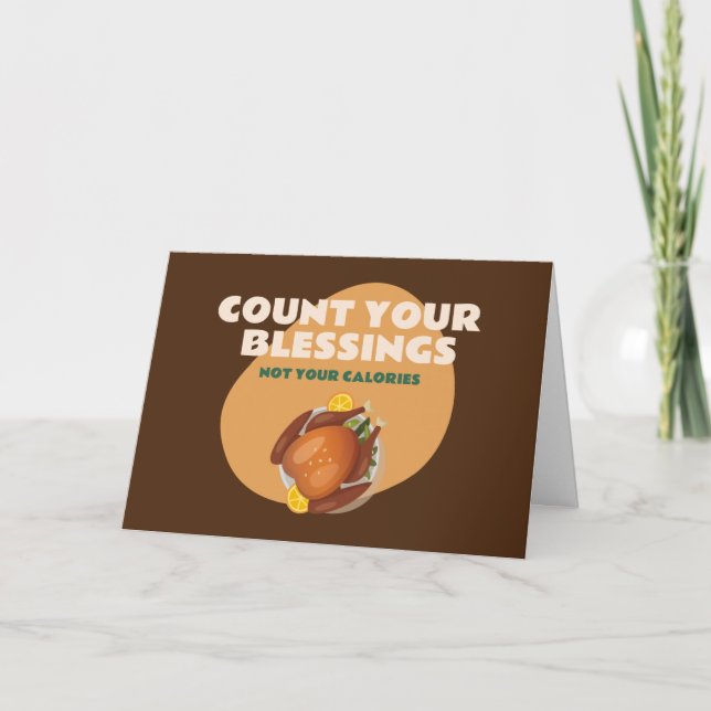 Carte Funny Thanksgiving Humour Comptez vos bénédictions (Devant)
