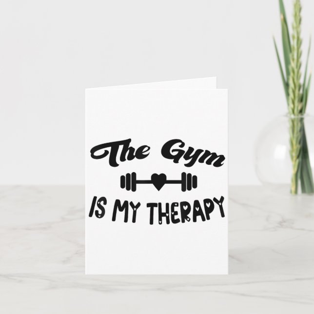 Carte Funny The Gym Is My Therapy Motivational Fitness L (Devant)