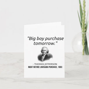 Carte Funny Thomas Jefferson Professeur d'histoire de l'