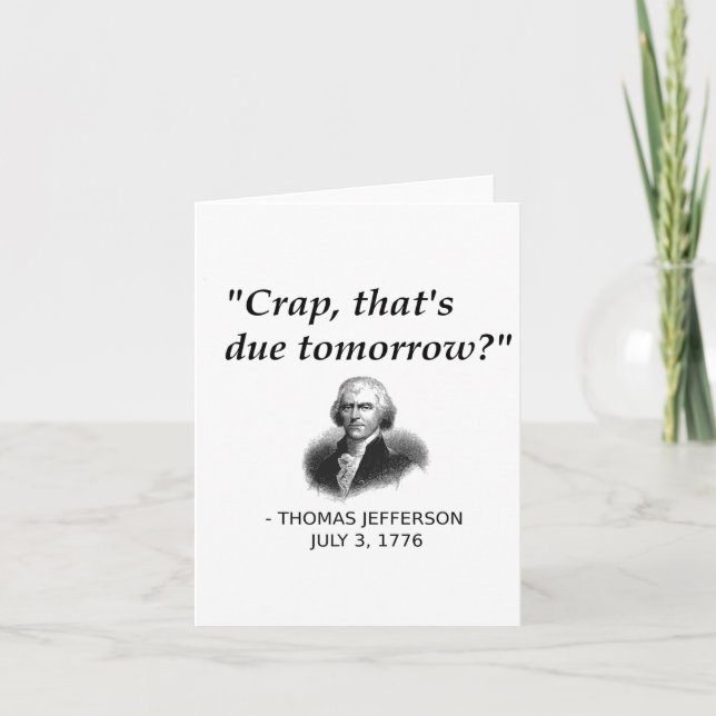 Carte Funny Thomas Jefferson Usa Histoire Enseignant Étu (Devant)