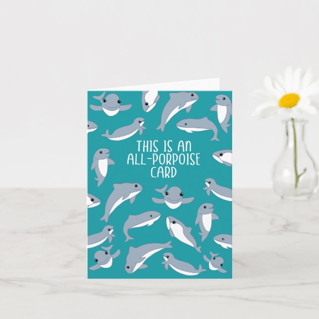 Carte Funny Tout-Porpoise (Tous usages) (Petite plante)