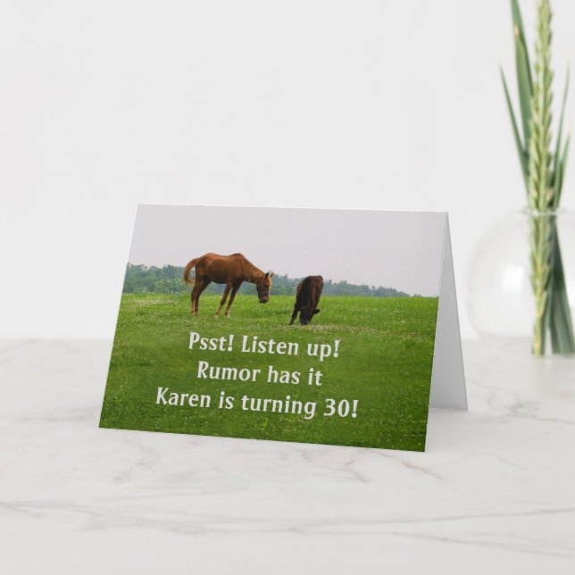 Carte Funny Trente Anniversaire Carte, Gossipping Animau (Devant)