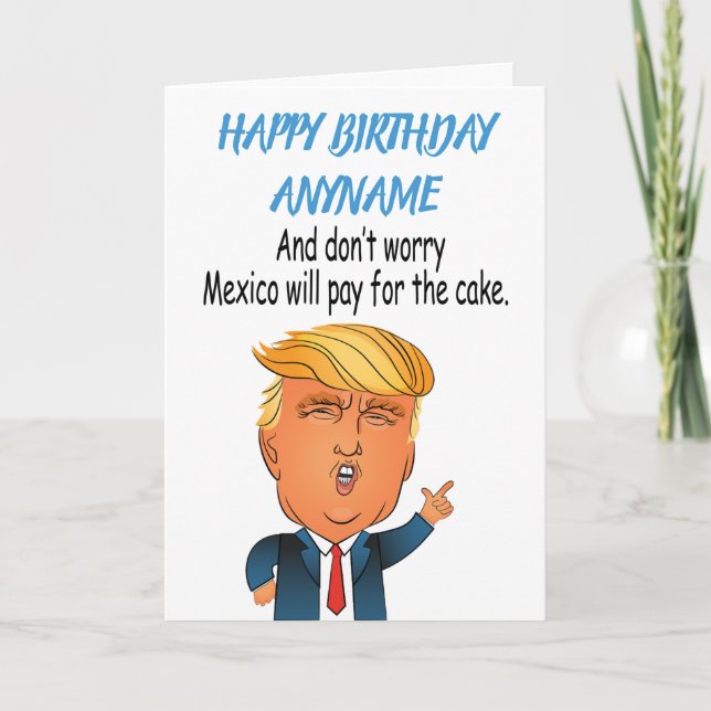 Carte Funny Trump Joyeux anniversaire (Devant)