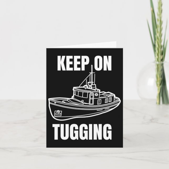 Carte Funny Tug Bateau Capitaine Graphic (Devant)