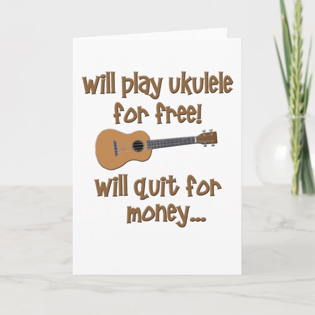 Carte Funny Ukulele (Devant)