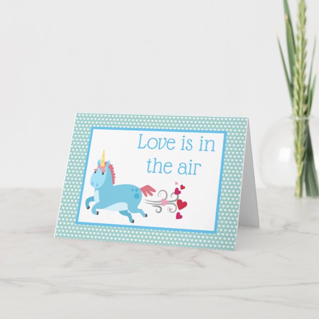 Carte Funny Unicorn Valentine's Day Card (Devant)