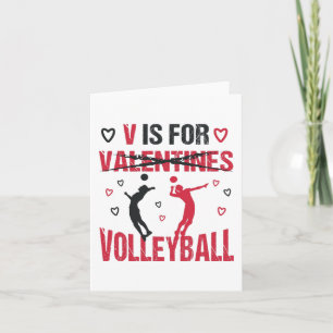 Carte Funny V est pour Volleyball Valentine's Day Cadeau