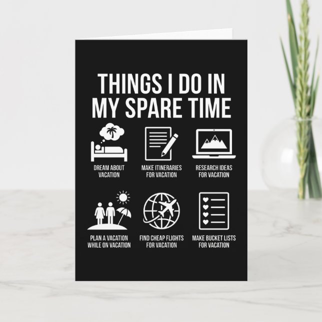 Carte Funny Vacation Lover Spare Time Travel Planning (Devant)