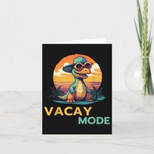 Carte Funny Vacay Mode mignon Dinosaur Famille Vacances