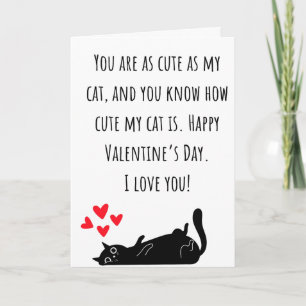 Carte Funny Valentine aussi mignon que mon chat plié