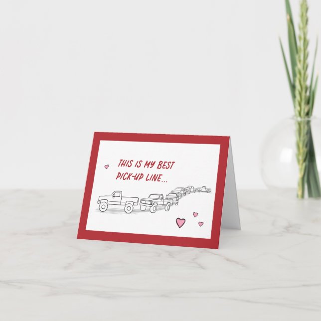 Carte Funny Valentine Card Pickup Line Truck Love small (Devant)