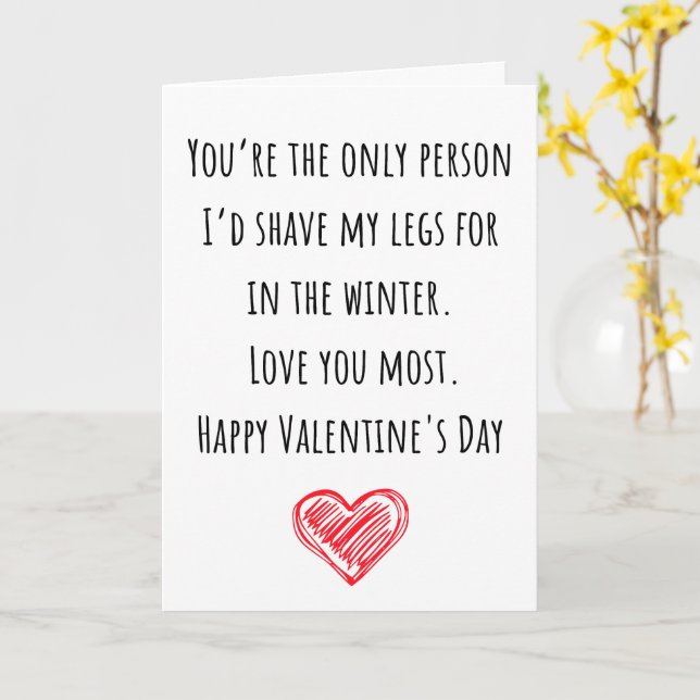 Carte Funny Valentine Je Me Suis Rasé Les Jambes Pliées (Fleur jaune)