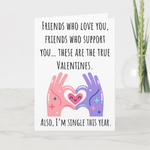 Carte Funny Valentine Je suis célibataire cette année pl