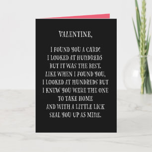 Carte Funny Valentine Poem Card