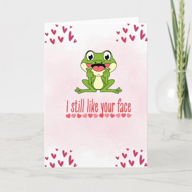 Carte Funny Valentine’s Day Card – Cute Frog “I Still Li (Devant)