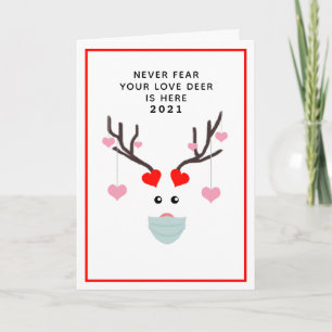 Carte Funny Valentines Day 2021 Love Deer Poem Nom