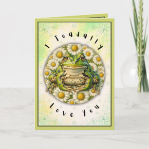 Carte Funny Valentines Day Aquarelle Frog & Nom personna