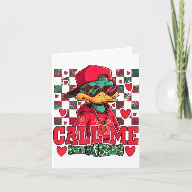 Carte Funny Valentine's Day Boy Duck Hunting Call Me Tod (Devant)
