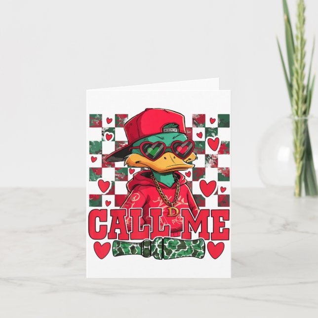 Carte Funny Valentine's Day Boy Duck Hunting Call Me Tod (Devant)
