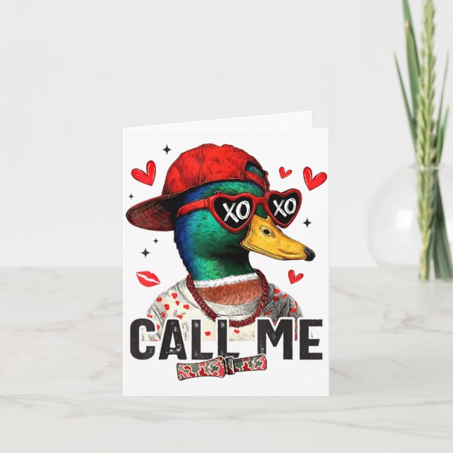 Carte Funny Valentines Day Call Me Duck Hunting Men Wome (Devant)