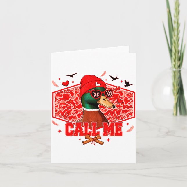 Carte Funny Valentines Day Call Me Duck Hunting Men Wome (Devant)