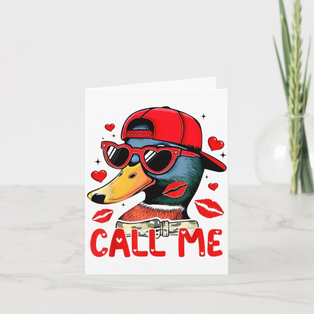 Carte Funny Valentines Day Call Me Duck Hunting Men Wome (Devant)