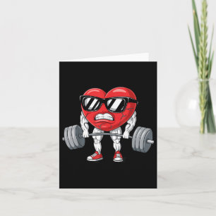Carte Funny Valentines Jour Coeur haltérophilie Délevage
