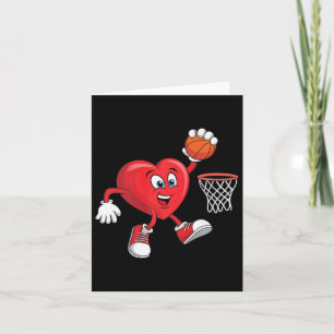 Carte Funny Valentines Jour Coeur Jouer Basketball Garço