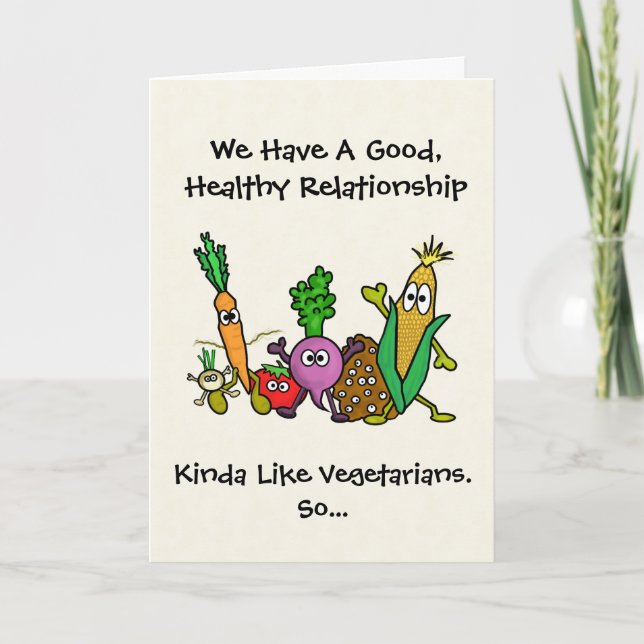 Carte Funny Vegetarian ou Vegan Valentine's Day Card (Devant)