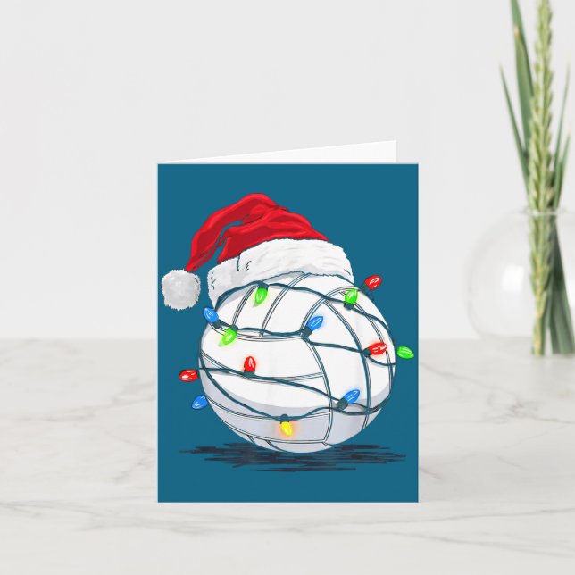 Carte Funny Volleyball Ball Christmas Graphics Lights Lo (Devant)