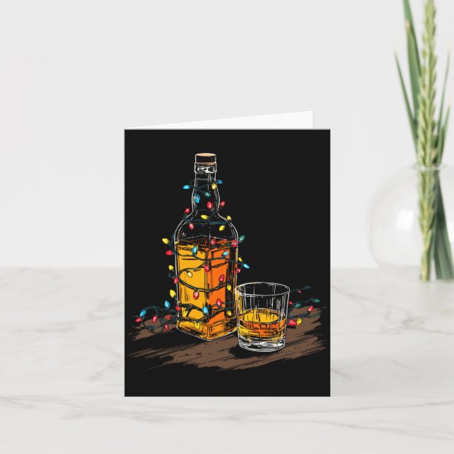 Carte Funny Whiskey Christmas Graphics Lights Lover Long (Devant)