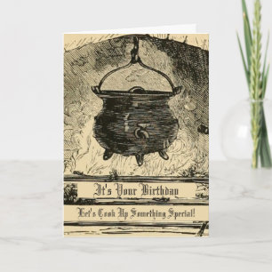 Carte Funny Witches Cauldron Anniversaire