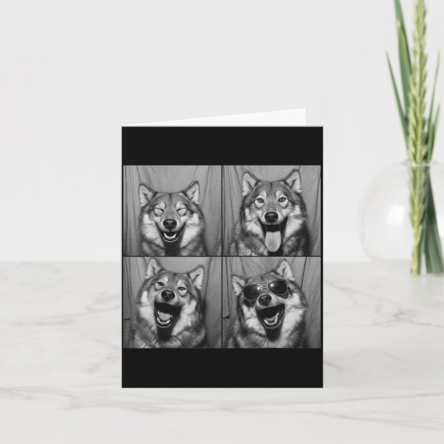 Carte Funny Wolf Photo Booth Sungles Dog  (Devant)