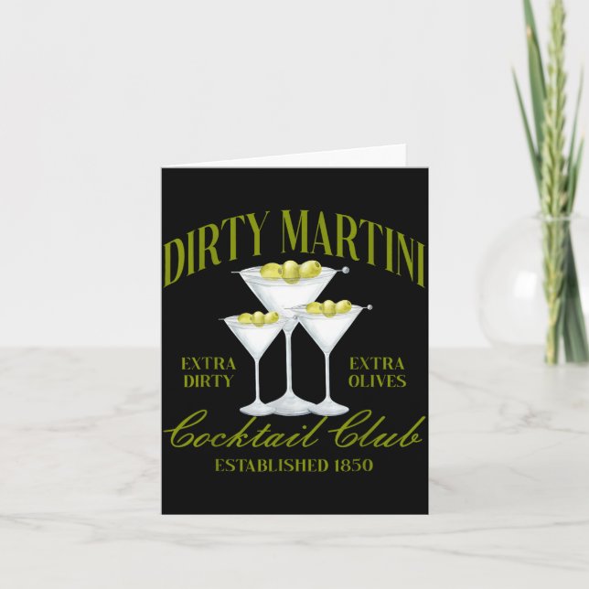 Carte Funny Womens Dirty Martini Social Club Drinking Ta (Devant)