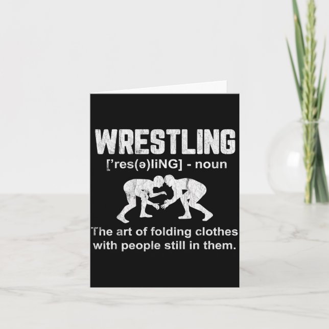 Carte Funny Wrestling Definition Wrestler Boys Mens Teen (Devant)