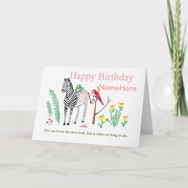 Carte Funny Zebra Birthday Card (Devant)