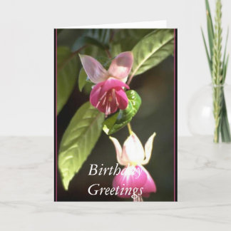 Carte Fuschia,    salutations d'anniversaire
