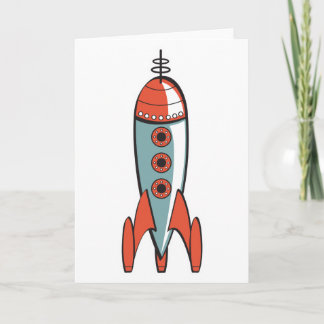 Carte fusée spatiale rétro