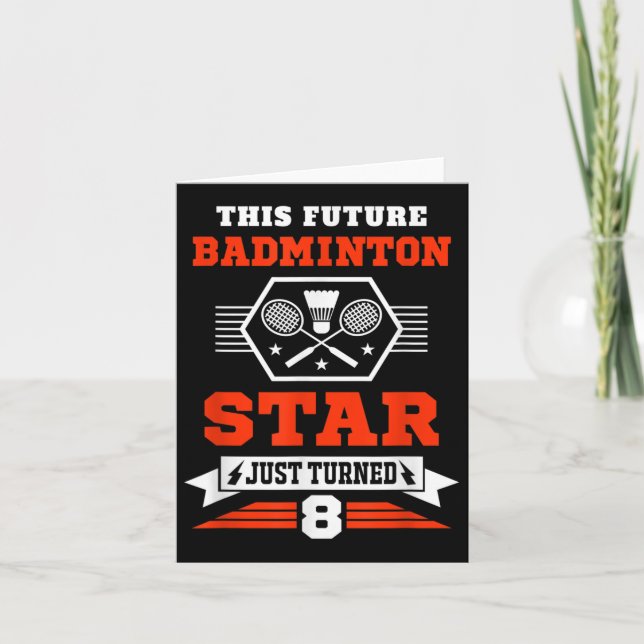 Carte Futur Badminton Star À 8 Ans (Devant)