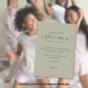 Carte Futur Mme Fête des mariées Merci de rayonnement lé