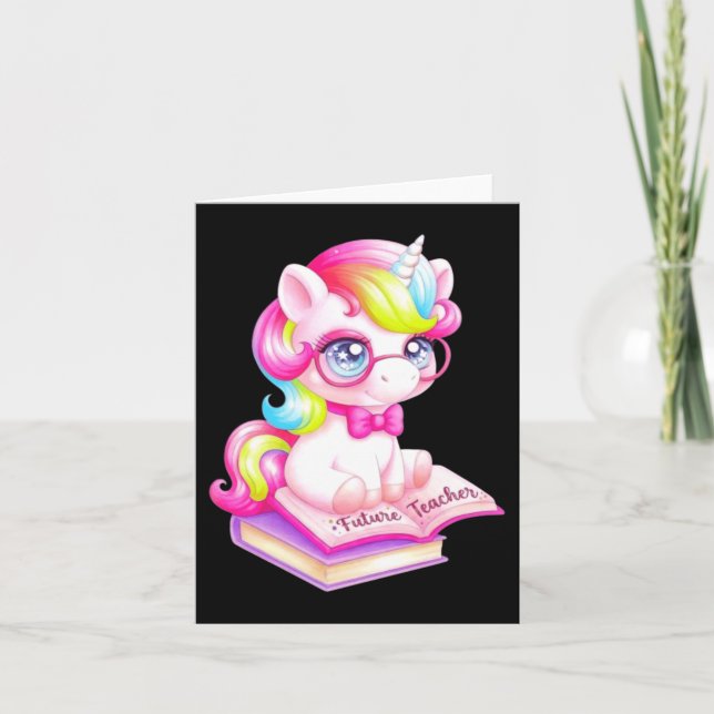 Carte Futur professeur de licorne mignonne Clroom (Devant)