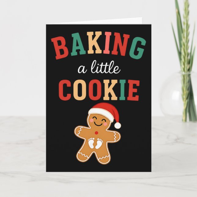 Carte Future Maman de Noël enceinte d'un petit cookie B (Devant)