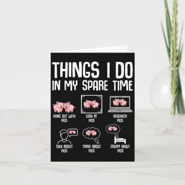 Carte G Things I Do In My Spare Time Women Kids  (Devant)