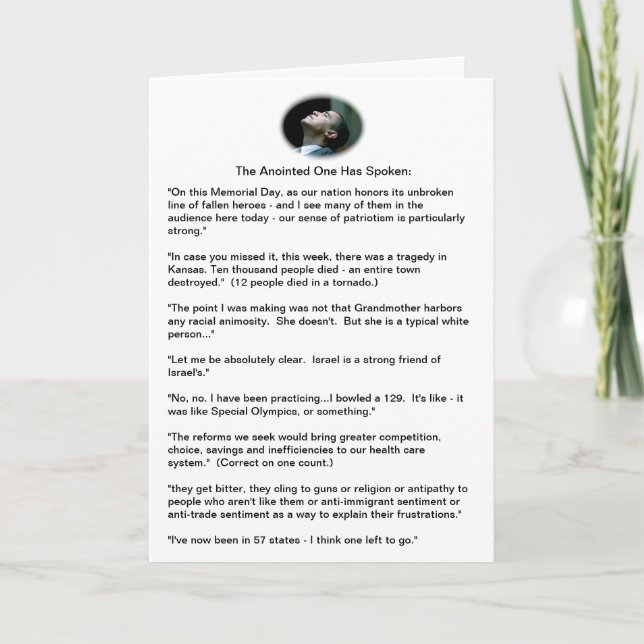 Carte Gaffes d'Obama - un échantillonnage (Devant)