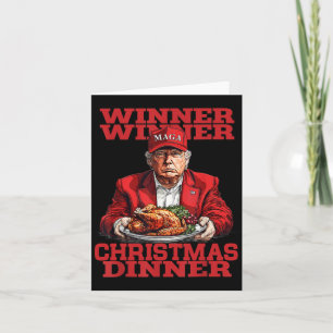 Carte Gagnant Dîner de Noël Santa Trump Xmas Thanksgivin