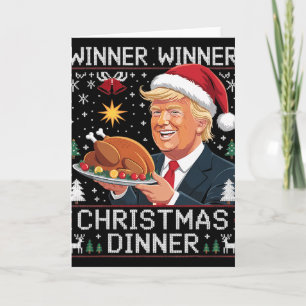 Carte Gagnant Gagnant Dîner de Noël Père Noël Trump Pull