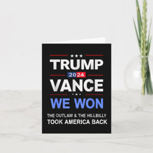 Carte Gagnant Trump Vance Nous avons gagné Took Byck Ame